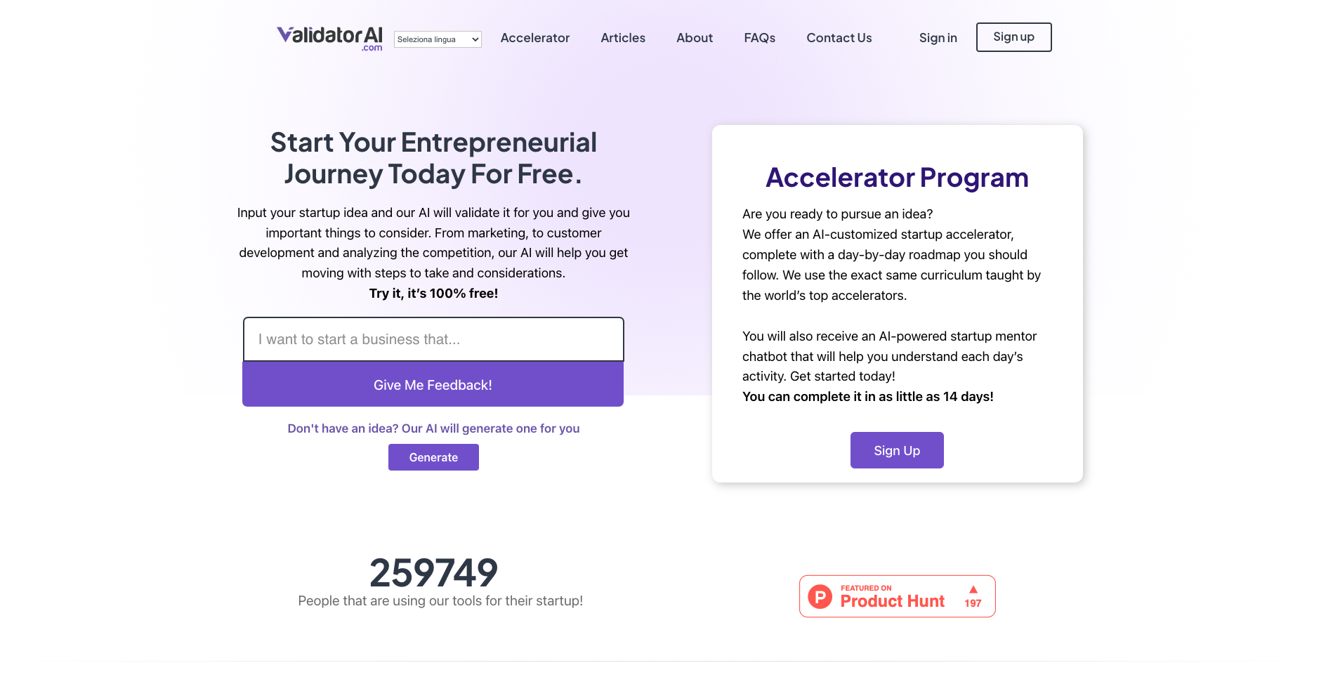 Validator AI: Il Mentore della Tua Startup